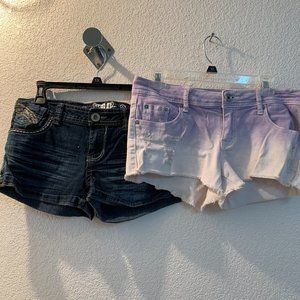 2 pairs of short shorts size 11 by Dollhouse and H2J good condition pre owned